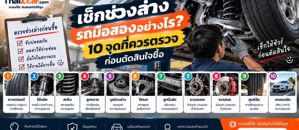 เช็กช่วงล่างรถมือสองอย่างไร? 10 จุดที่ควรตรวจ ก่อนตัดสินใจซื้อ